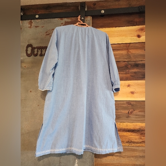 Oscar de la Renta Chambray Lounge Dress For Nieman Marcus - Picture 2 of 4